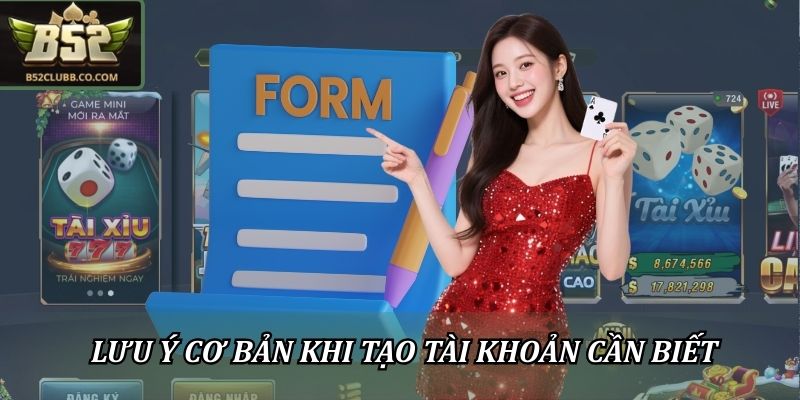 Đăng Ký B52CLUB Nhanh Chóng, Dễ Dàng Cho Người Chơi 2026 3 Lưu ý cơ bản khi tạo tài khoản cần biết